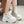 White PU Leather Platform Sneakers Womens