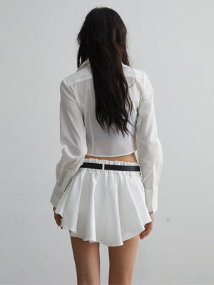 White Ruffles Mini Skirt Y2K