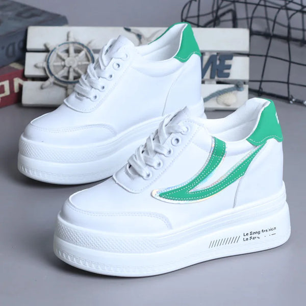 White Shoes Platform Sneakers