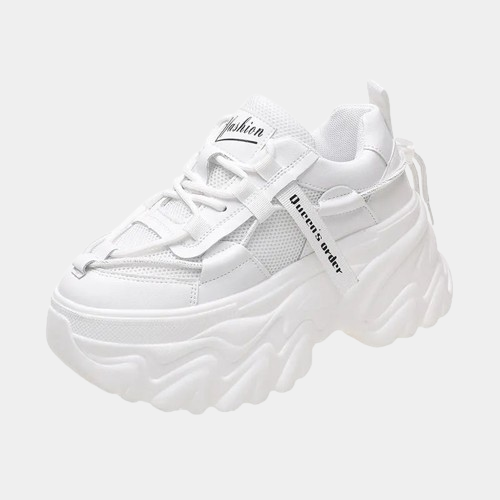 White Sneakers High Platform | CYBER TECHWEAR®