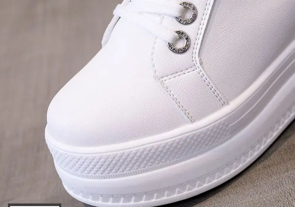 White Sneakers Platform Heels