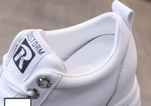 White Sneakers Platform Heels