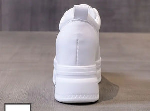 White Sneakers Platform Heels
