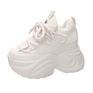 White Sneakers Platform Women's