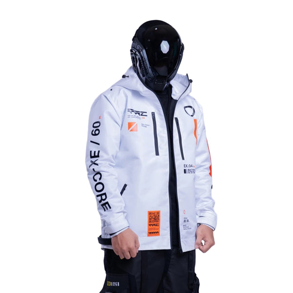 White Windproof Techwear Parka Jacket – Cyber Techwear