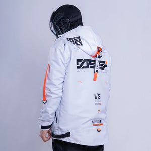 White Windproof Techwear Parka Jacket