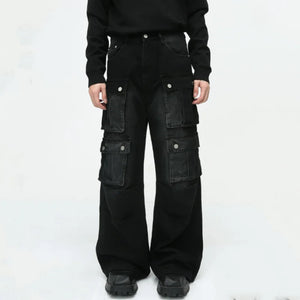 Pantalon noir à jambe large