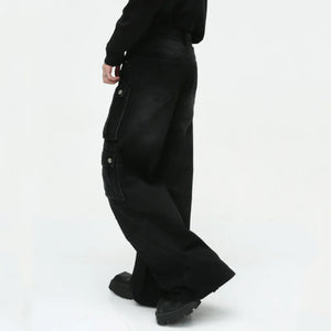 Pantalon noir à jambe large