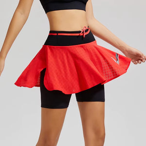 Women Athletic Black Skort Drawstring