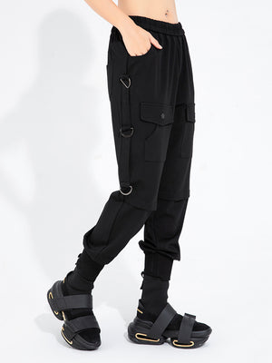 Women Black Cargo Pants