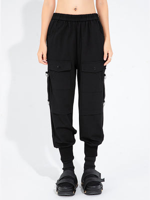 Women Black Cargo Pants