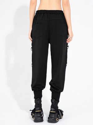 Women Black Cargo Pants