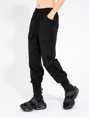 Women Black Cargo Pants