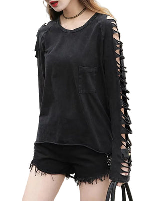 Women Black Color Long Sleeve T Shirts