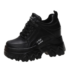 Women Black Platform Sneakers
