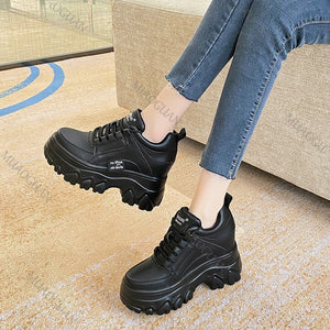 Women Black Platform Sneakers