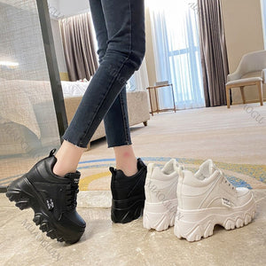 Women Black Platform Sneakers