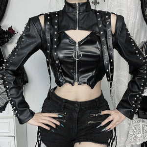 Women Black PU Leather Jackets