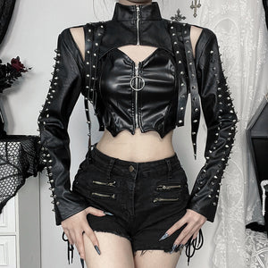 Women Black PU Leather Jackets