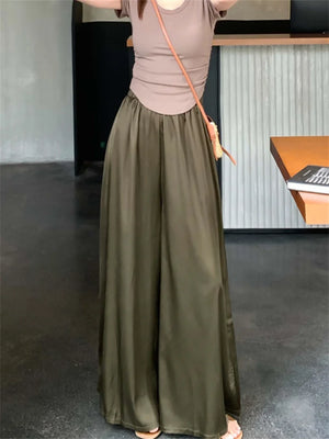Women Elastic Waist Skirt Pants