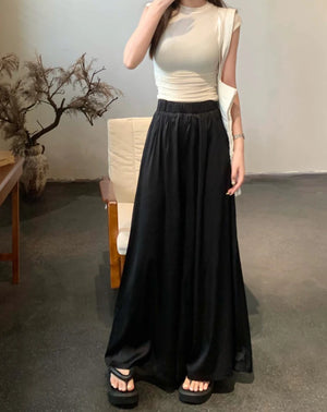 Women Elastic Waist Skirt Pants