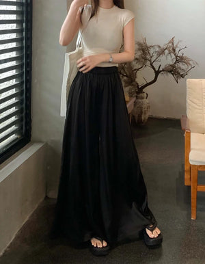 Women Elastic Waist Skirt Pants