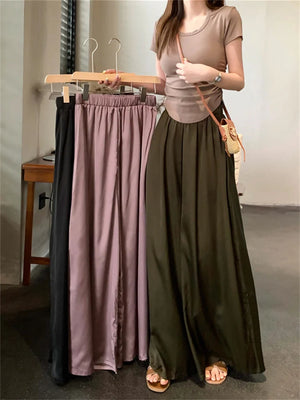 Women Elastic Waist Skirt Pants