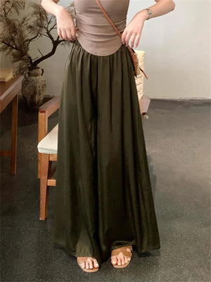 Women Elastic Waist Skirt Pants