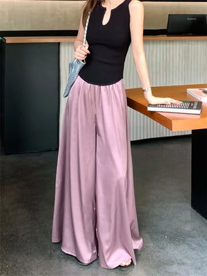 Women Elastic Waist Skirt Pants