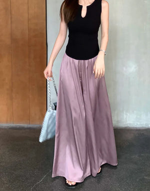 Women Elastic Waist Skirt Pants