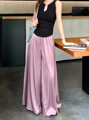 Women Elastic Waist Skirt Pants