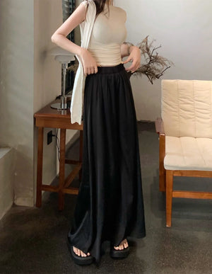Women Elastic Waist Skirt Pants