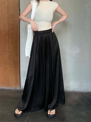 Women Elastic Waist Skirt Pants