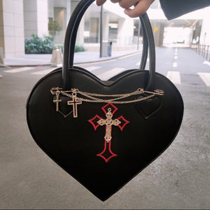 Women Heart Cross Y2k Purse