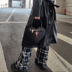 Women Heart Cross Y2k Purse