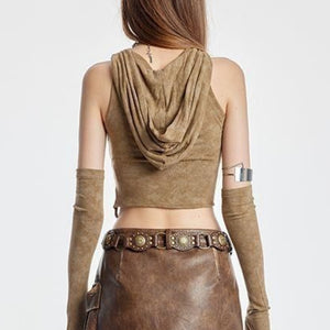 Women Hooded Crop Top