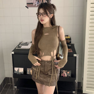 Women Hooded Crop Top