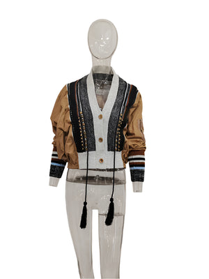 Women Jacket Rivet Patchwork Spring