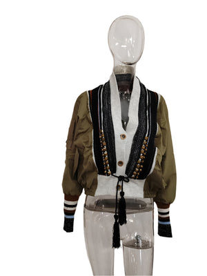 Women Jacket Rivet Patchwork Spring