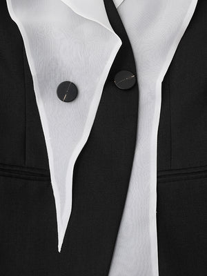 Women Jacket Spring Blazer Black White