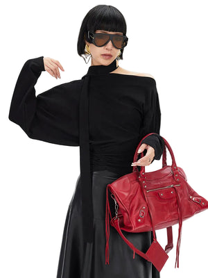 Women Long Sleeve Black T Shirt