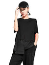 Women Plain Black T Shirt