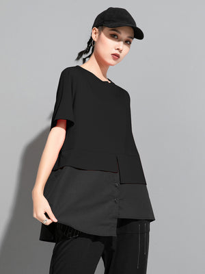 Women Plain Black T Shirt