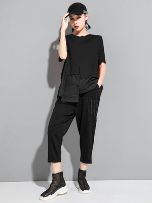 Women Plain Black T Shirt