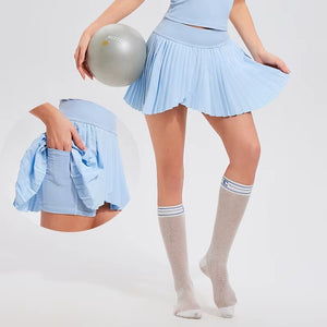 Women Pleated Black Skort