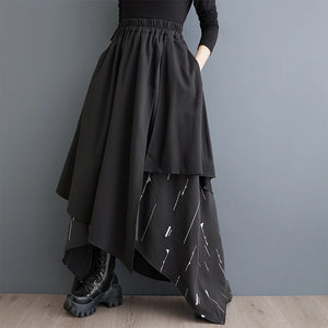 Women Pleated Skirt Pants