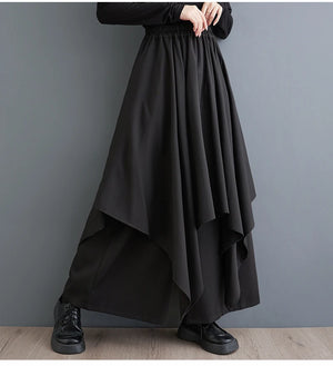 Women Pleated Skirt Pants