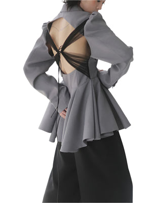 Women Spring Backless Mesh Suit Jacket