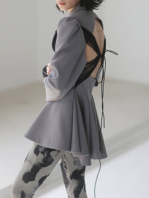 Women Spring Backless Mesh Suit Jacket