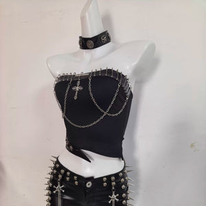 Women Strapless Crop Top